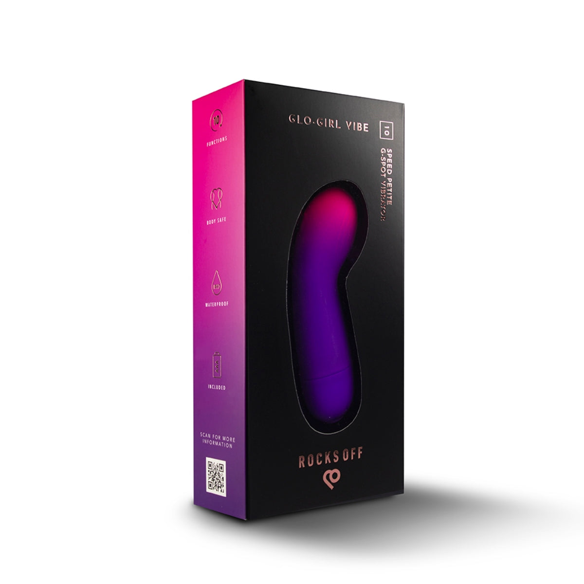 Rocks Off Glo-Girl G-Spot Vibrator Purple Pink