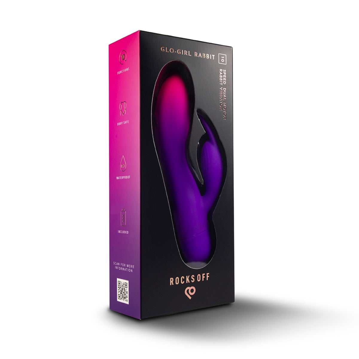 Rocks Off Glo-Girl Rabbit Vibrator Purple Pink