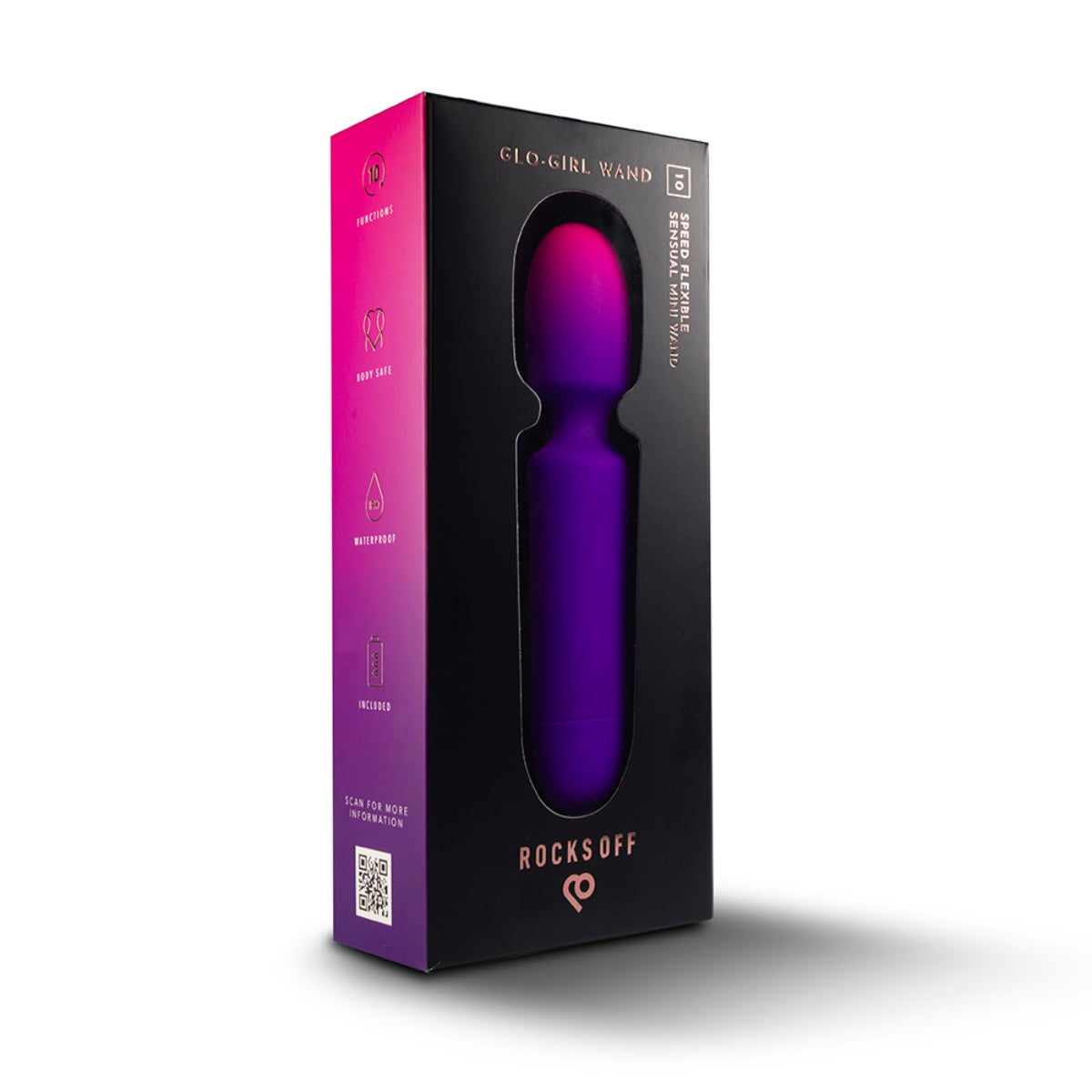 Rocks Off Glo-Girl Wand Vibrator Purple Pink