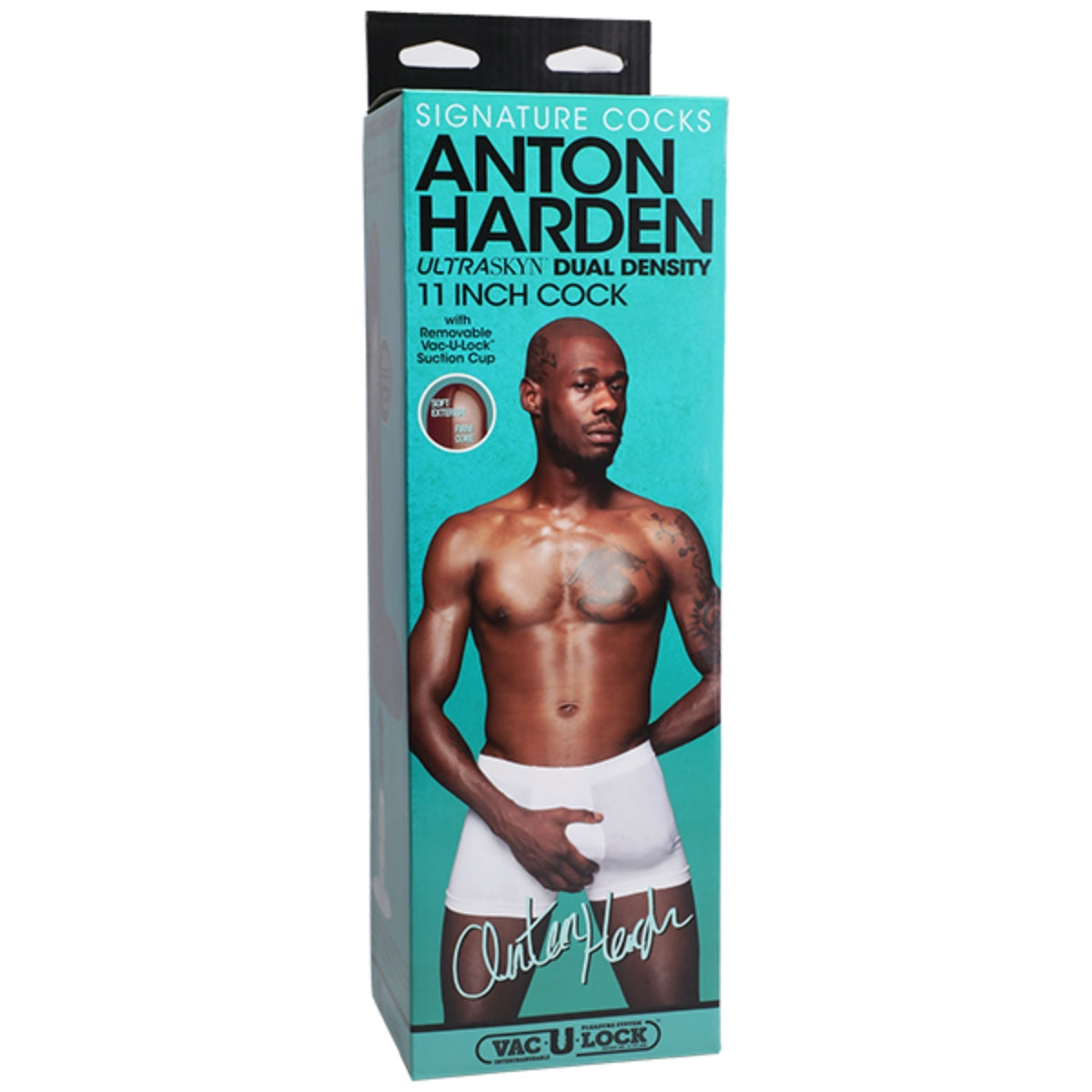 Signature Cocks Anton Harden Ultraskyn Vac-U-Lock Dildo Brown 11 Inch