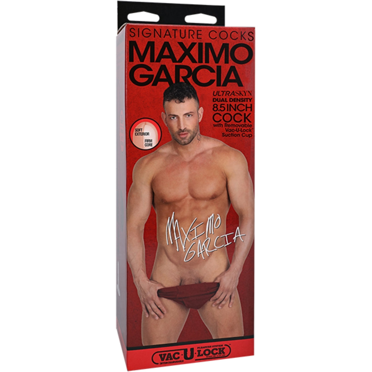 Signature Cocks Maximo Garcia Ultraskyn Vac-U-Lock Dildo Pink 8.5 Inch