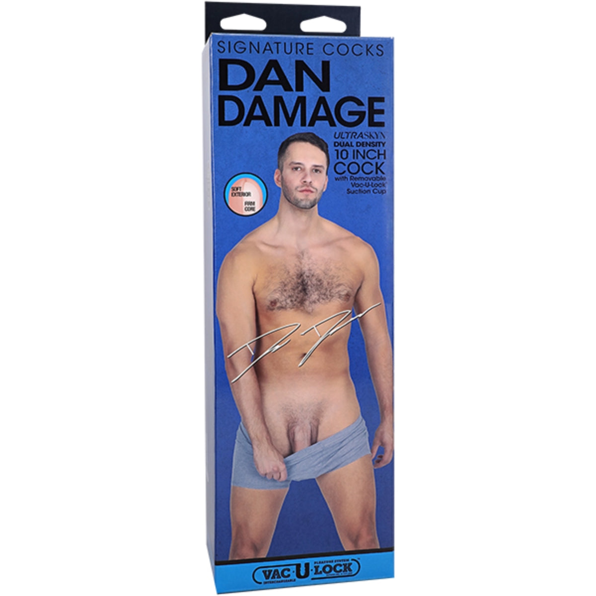 Signature Cocks Dan Damage Ultraskyn Vac-U-Lock Dildo Pink 10 Inch