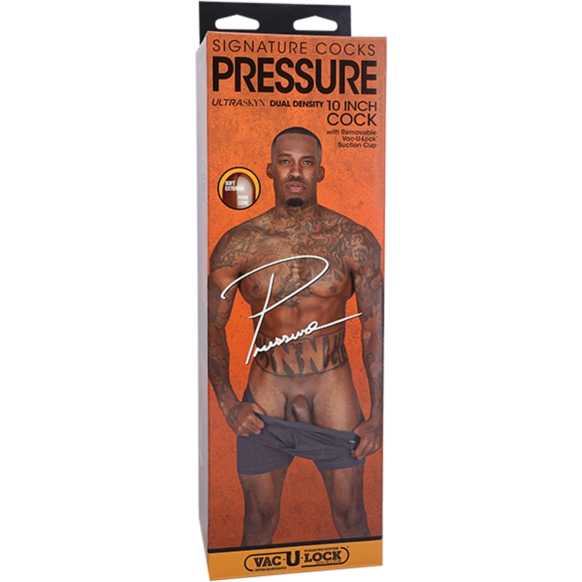 Signature Cocks Pressure Ultraskyn Vac-U-Lock Dildo Brown 10 Inch