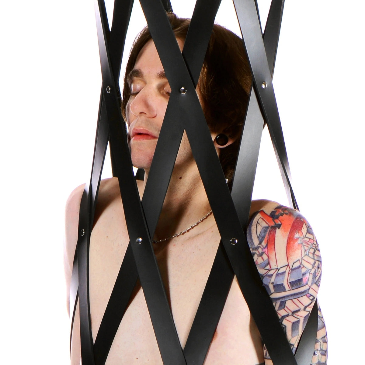 Master Series Hanging Rubber Strap Cage Black