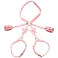 Strict Bondage Harness With Bows Pink XL-2XL