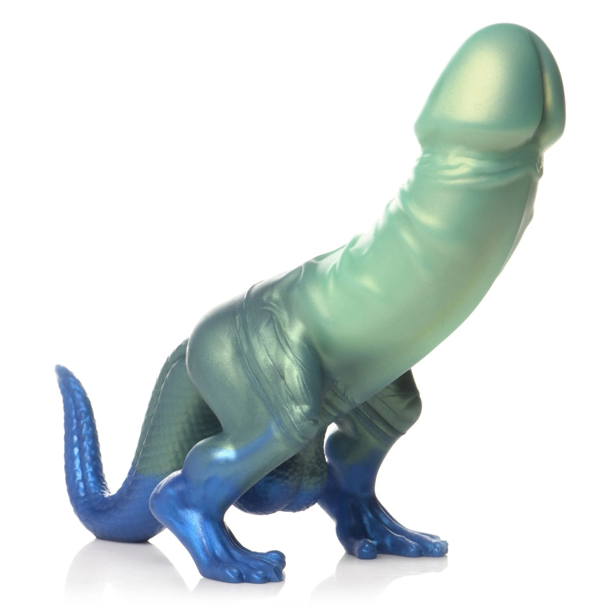 Creature Cocks Jurassic Cock Dinosaur Silicone Dildo Green Blue