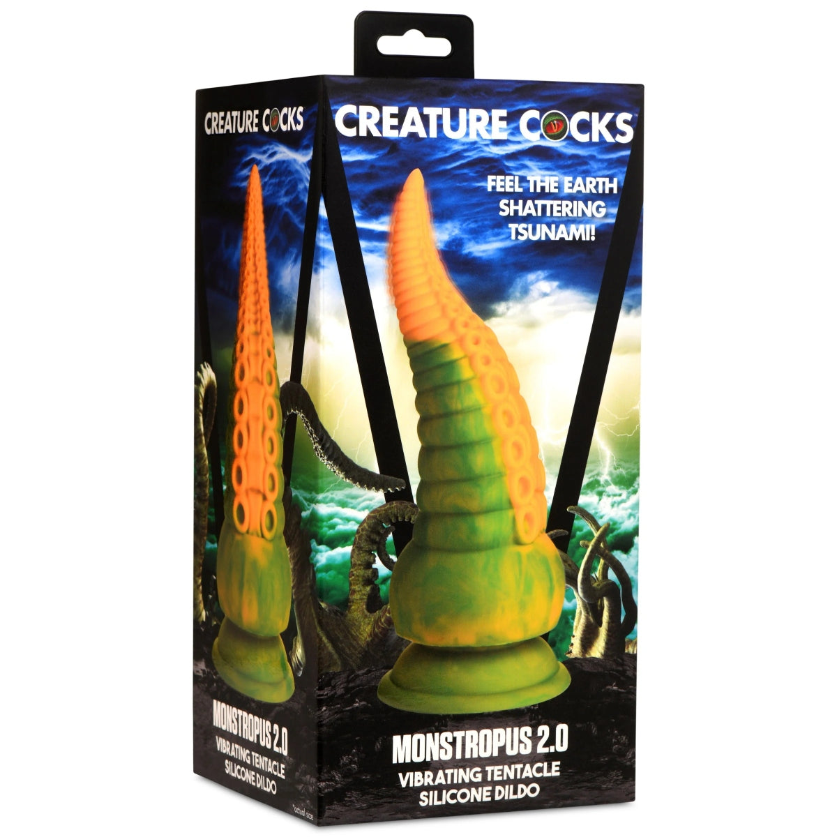 Creature Cocks Monstropus 2.0 Vibrating Tentacle Silicone Dildo Yellow Green