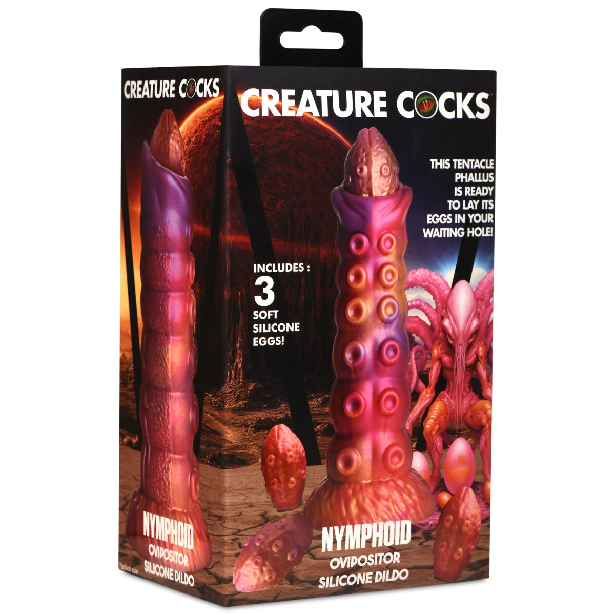 Creature Cocks Nymphoid Ovipositor Silicone Dildo Purple Pink