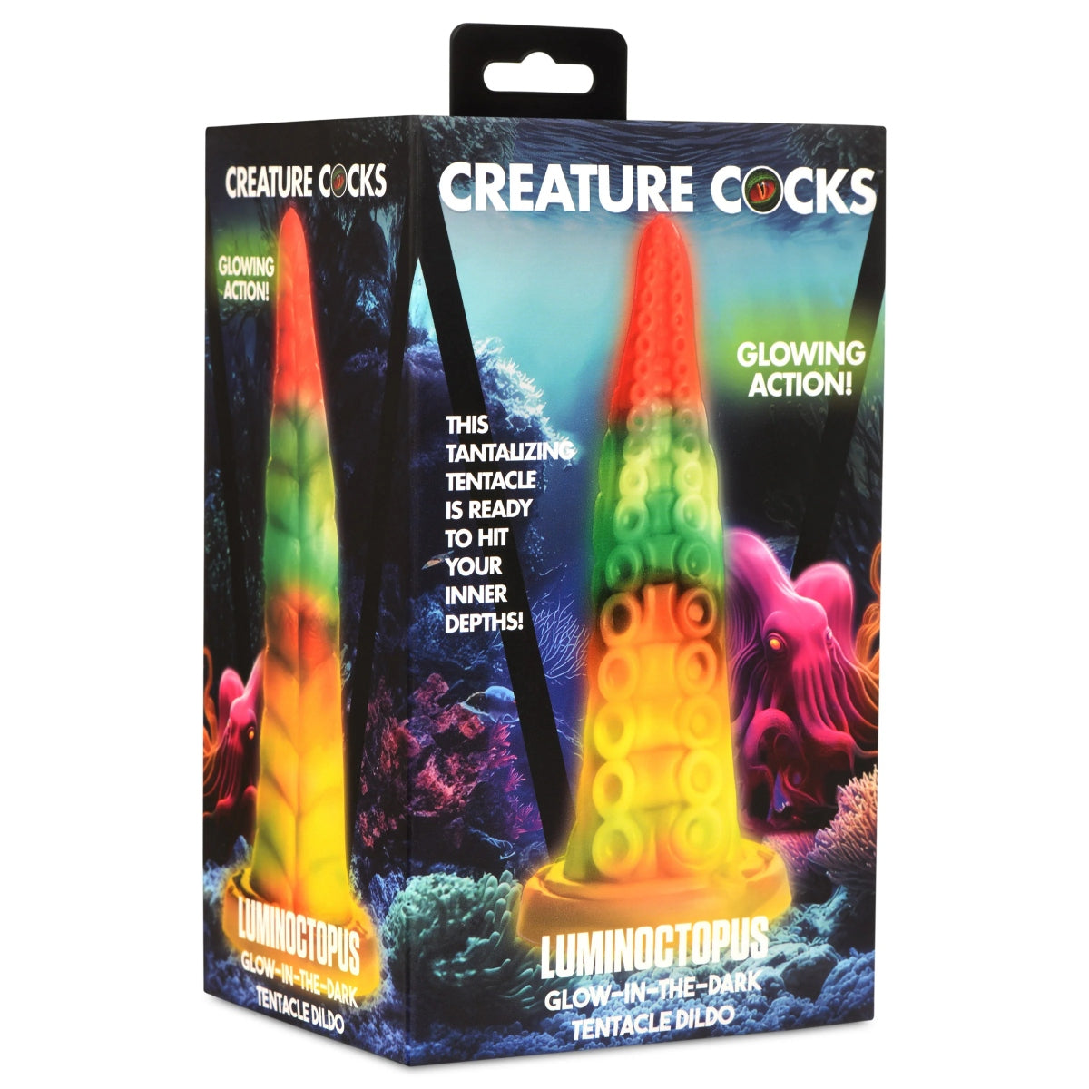 Creature Cocks Luminoctopus Glow In The Dark Tentacle Dildo Rainbow