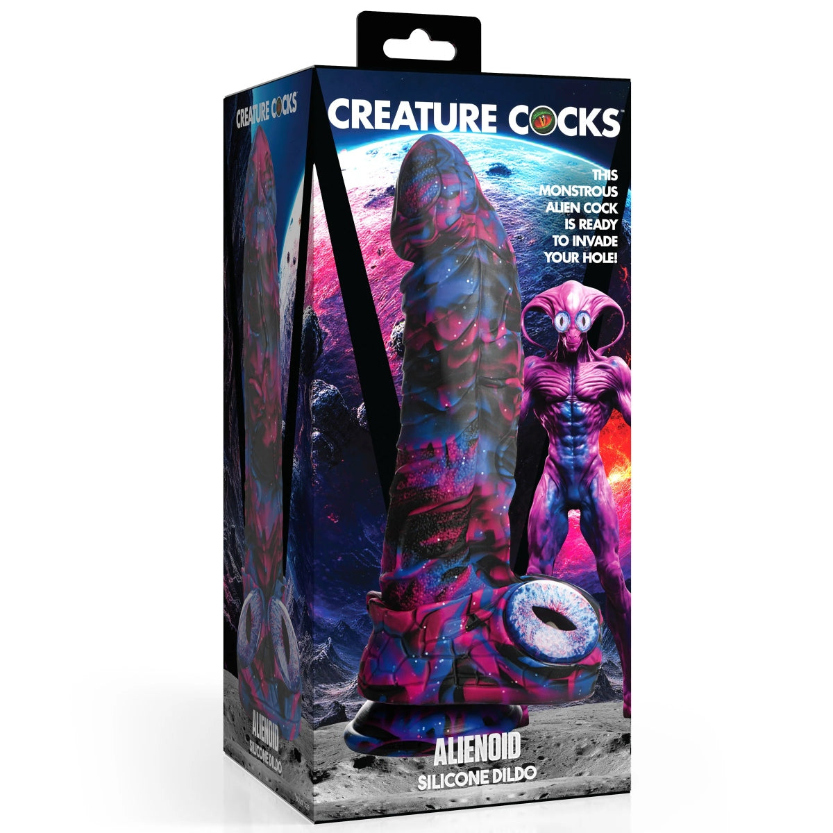 Creature Cocks Alienoid Silicone Dildo Blue Purple