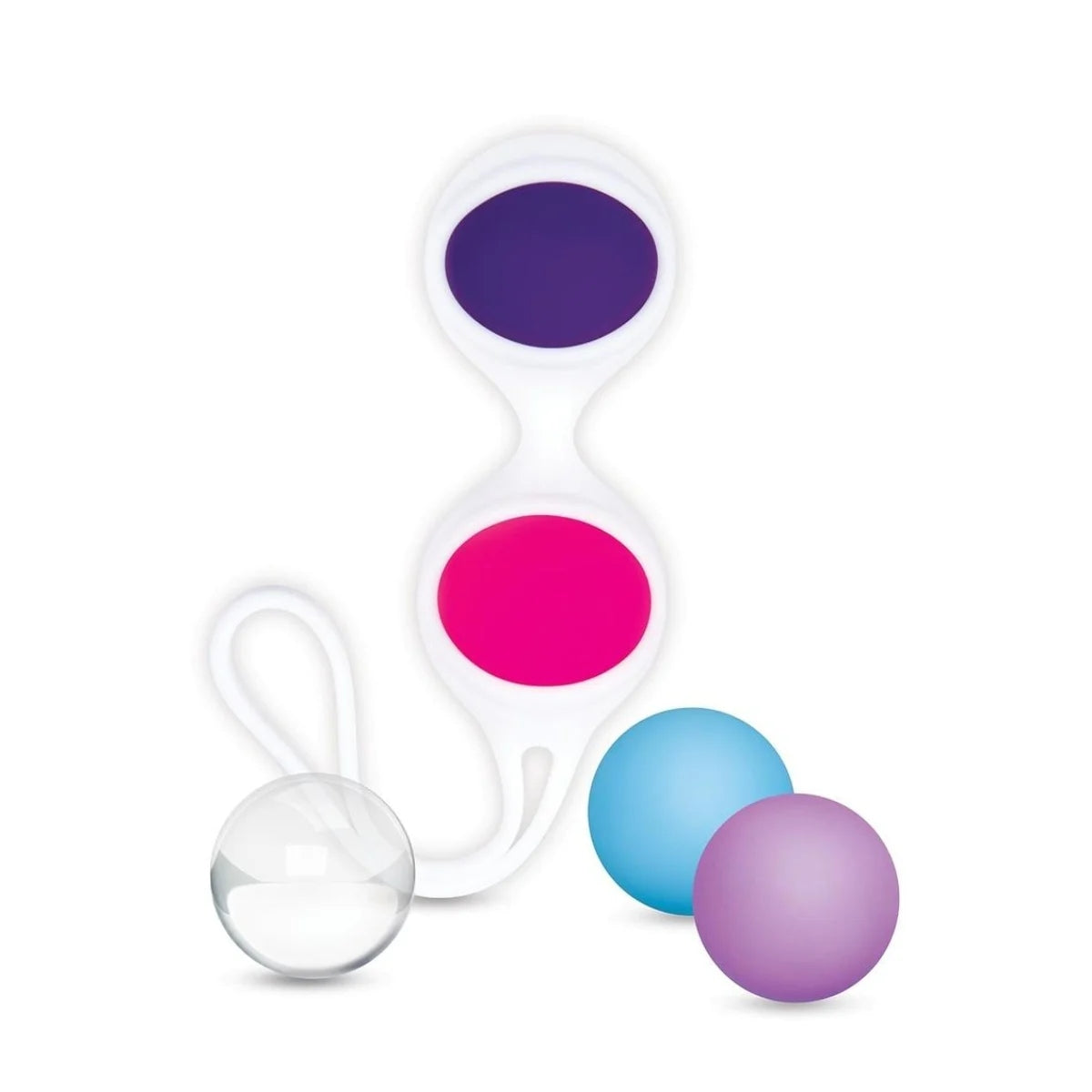 Bodywand Squeeze Mix & Match Weighted Kegel Ball Set Blue Purple Clear