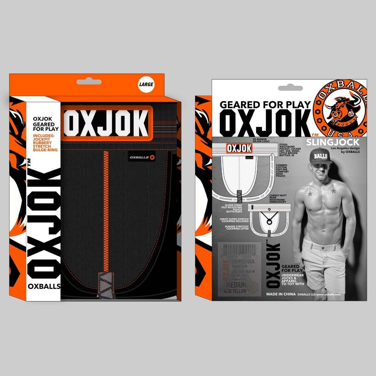 Oxballs Ox Jok Slingjock Jock Strap Black Iron