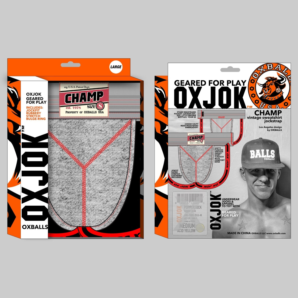 Oxballs Ox Jok Champ Jock Strap Grey Heather