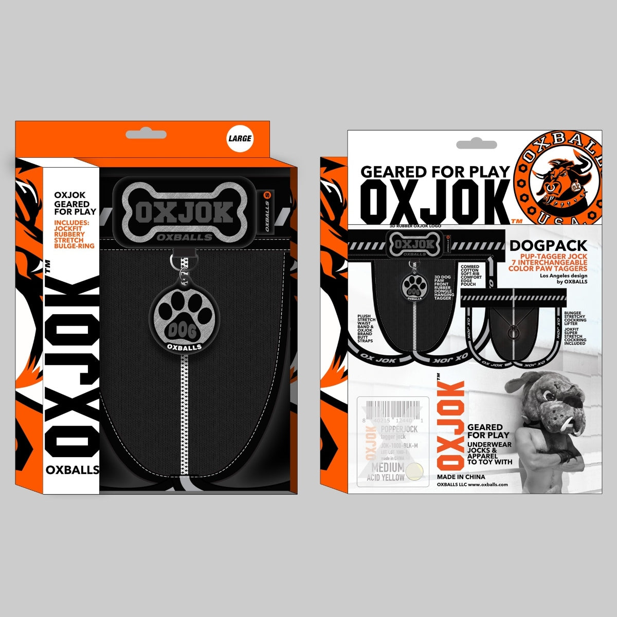 Oxballs Ox Jok Dogpack Jock Strap Black Silver