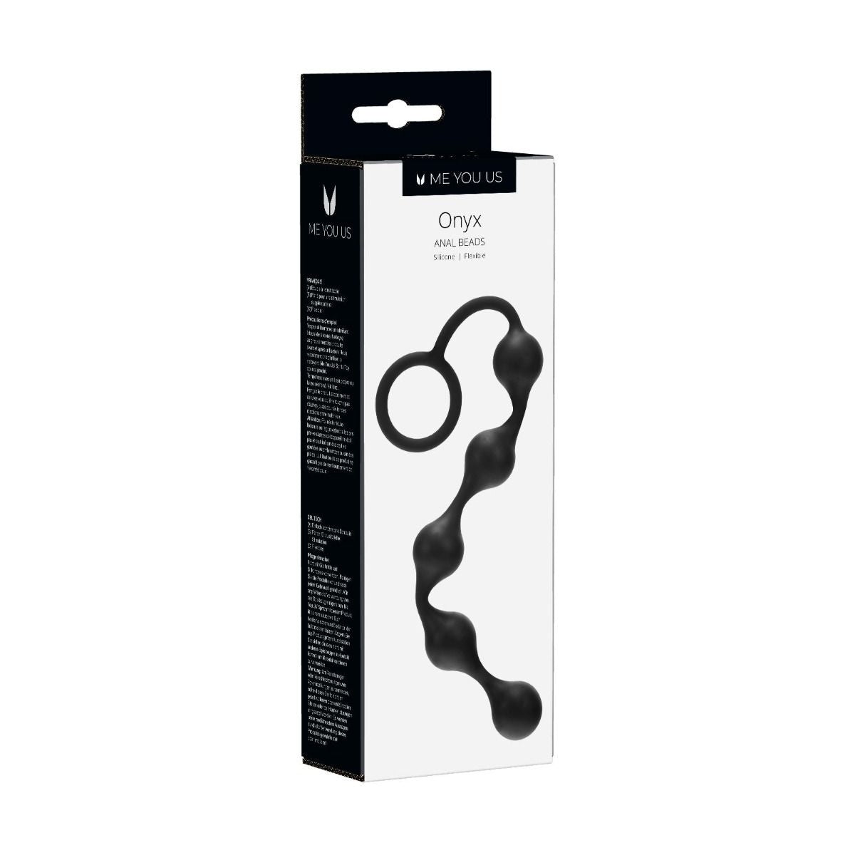 Me You Us Onyx Anal Beads Silicone Black - Simply Pleasure