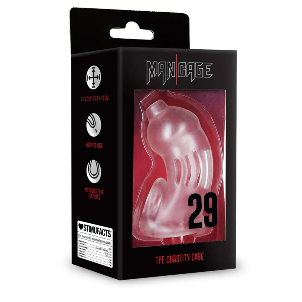 Man Cage Chastity Cock Cage TPE Model 29 Clear