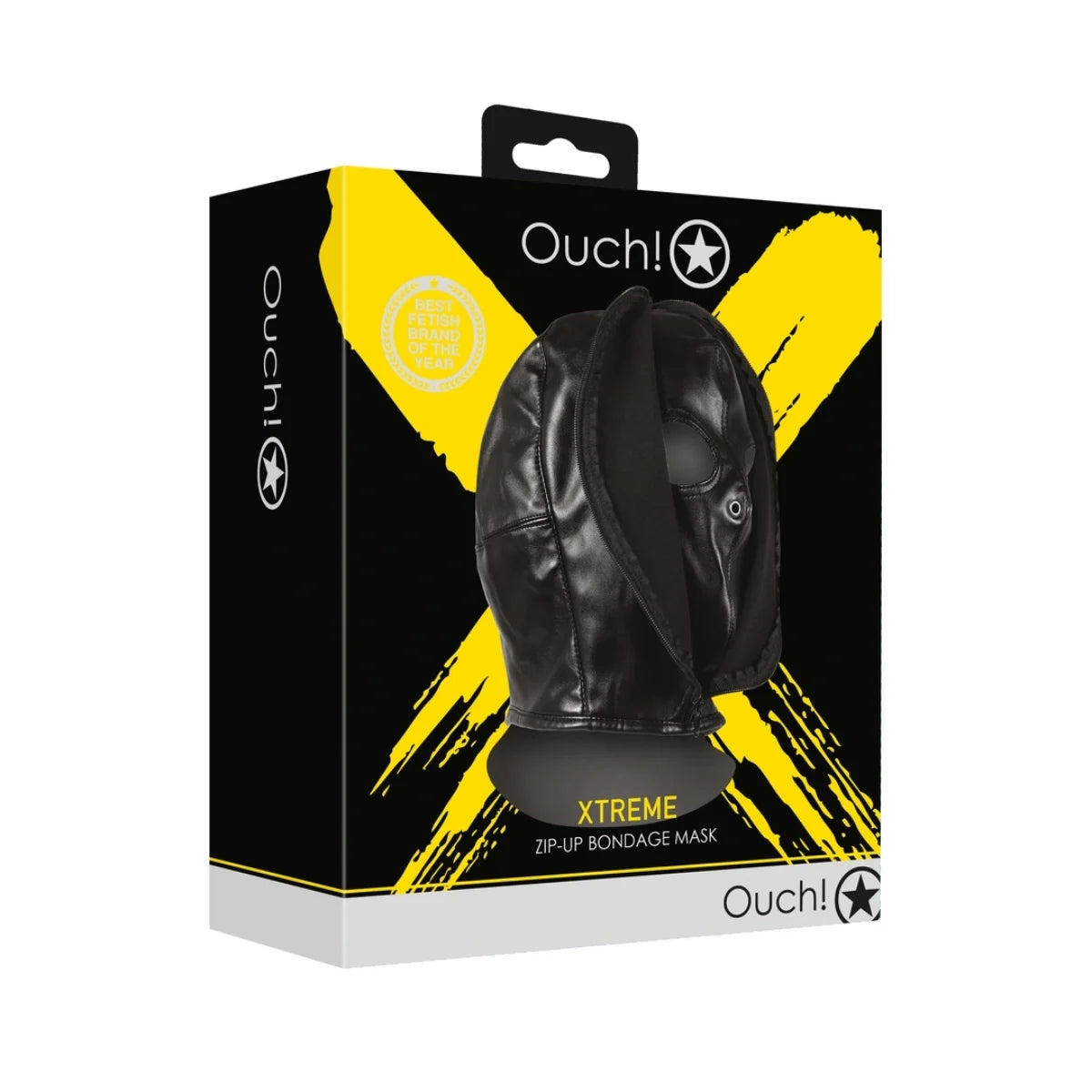 Ouch Xtreme Zip Up Bondage Mask Black