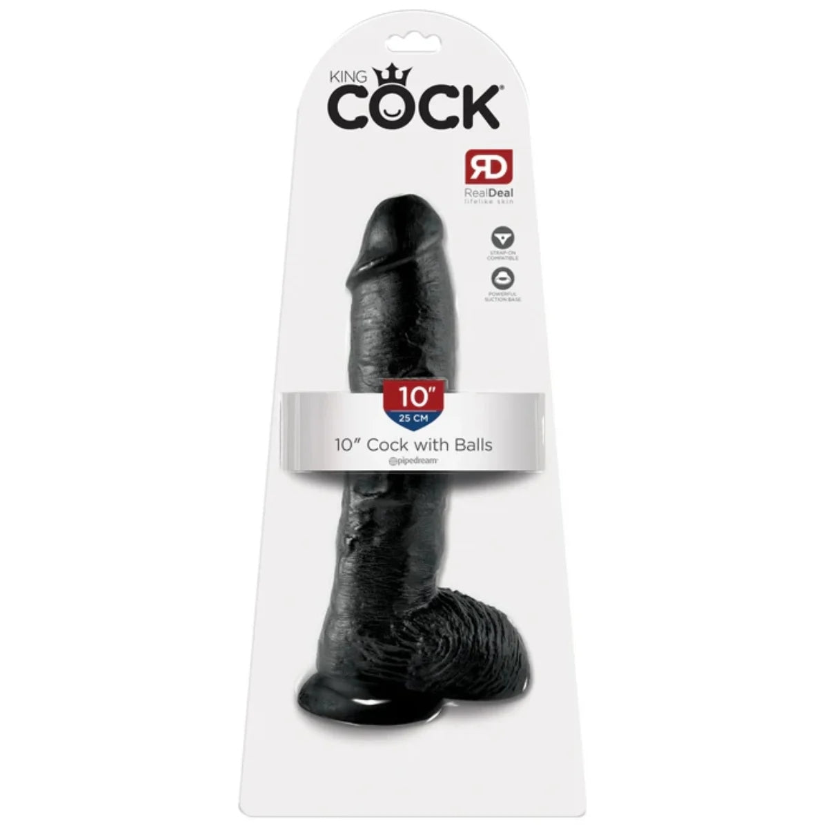 King Cock Dildo With Balls Black 10 Inch