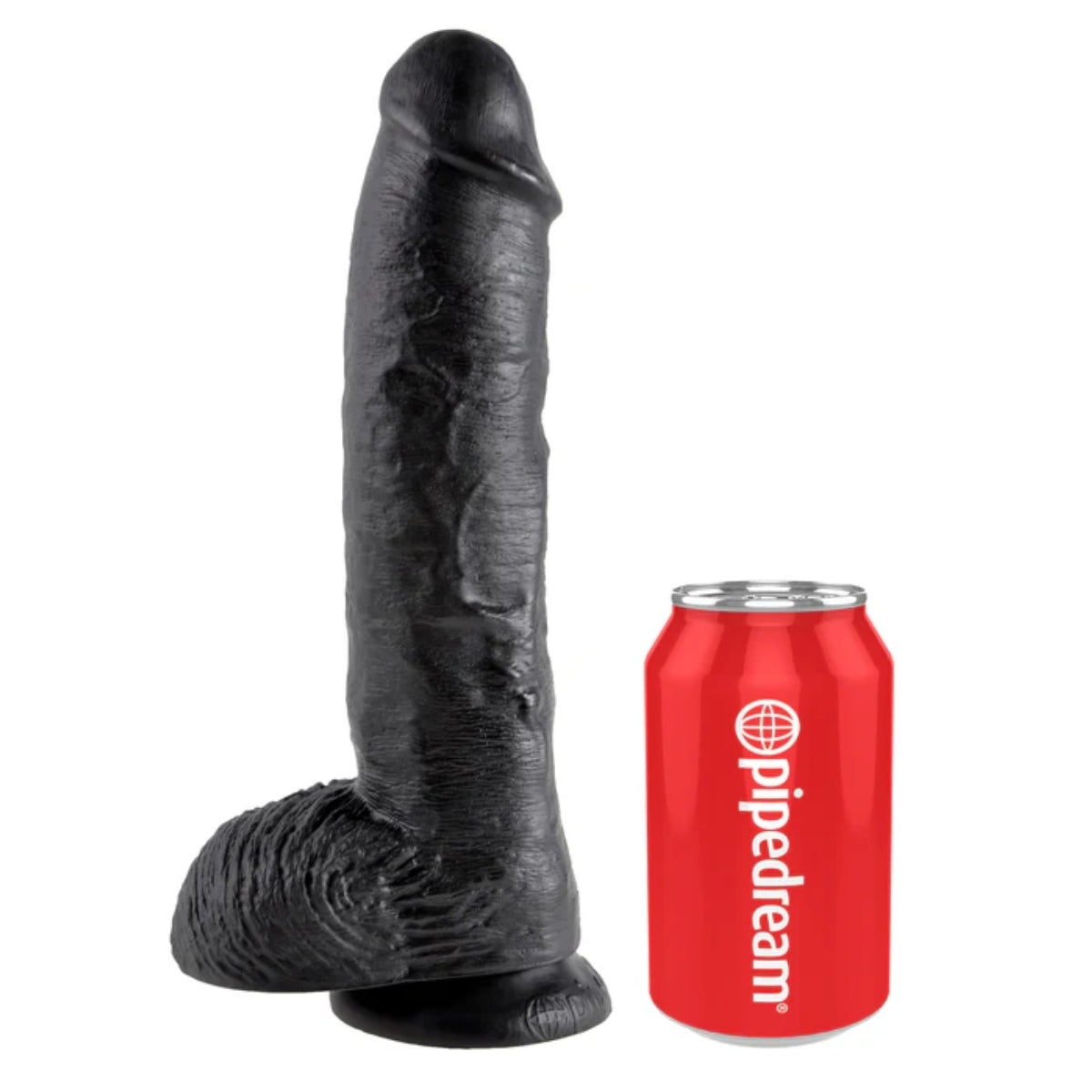 King Cock Dildo With Balls Black 10 Inch