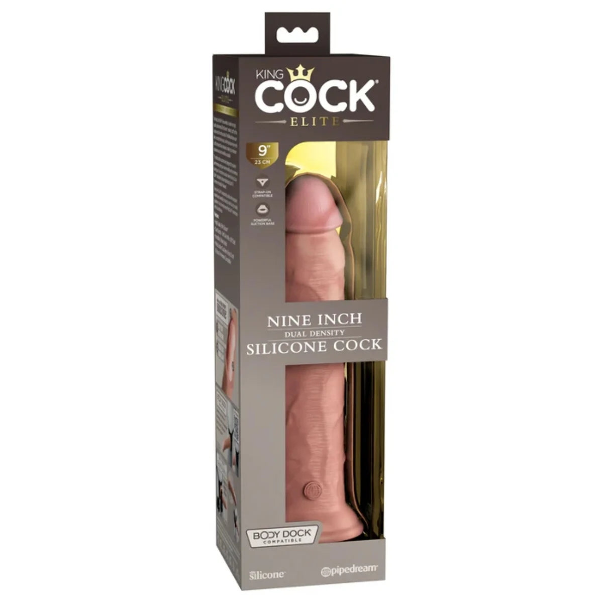 King Cock Elite Dual Density Silicone Dildo Pink 9 Inch