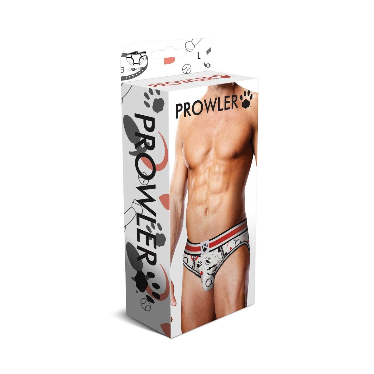 Prowler Puppie Print Backless Brief Black Red