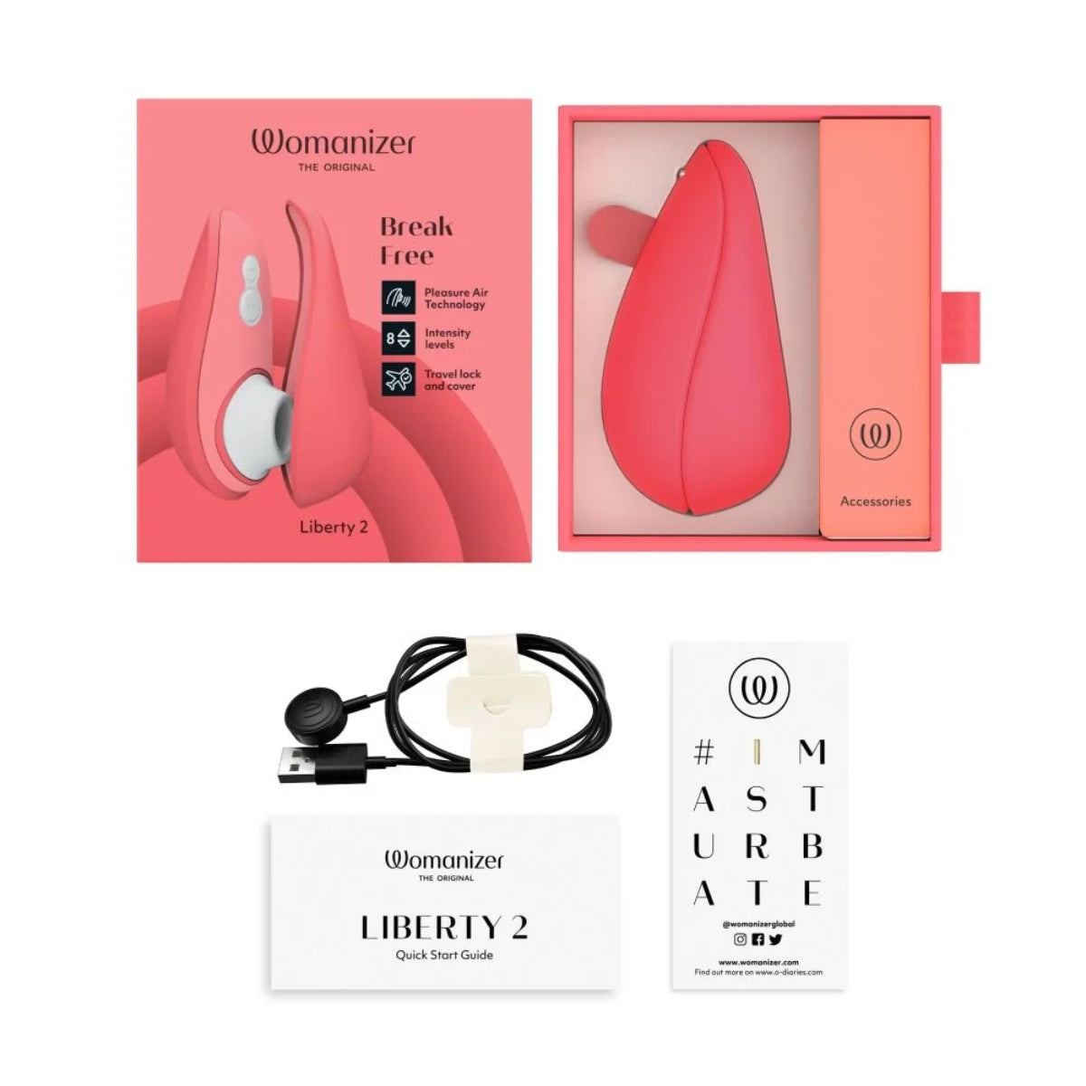 Womanizer Liberty 2 Air Stimulator Vibrant Rose