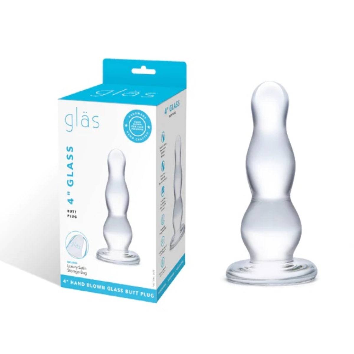 Glas Butt Plug Clear 4 Inch - Simply Pleasure